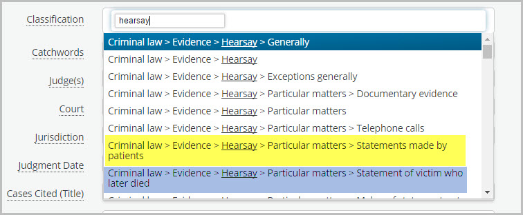 hearsay-classification-list